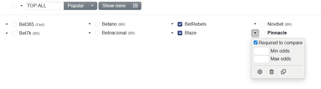 Karşılaştırma için gerekli bahis şirketleri