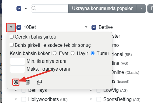 Kara üçgen bahisçinin adı yanında