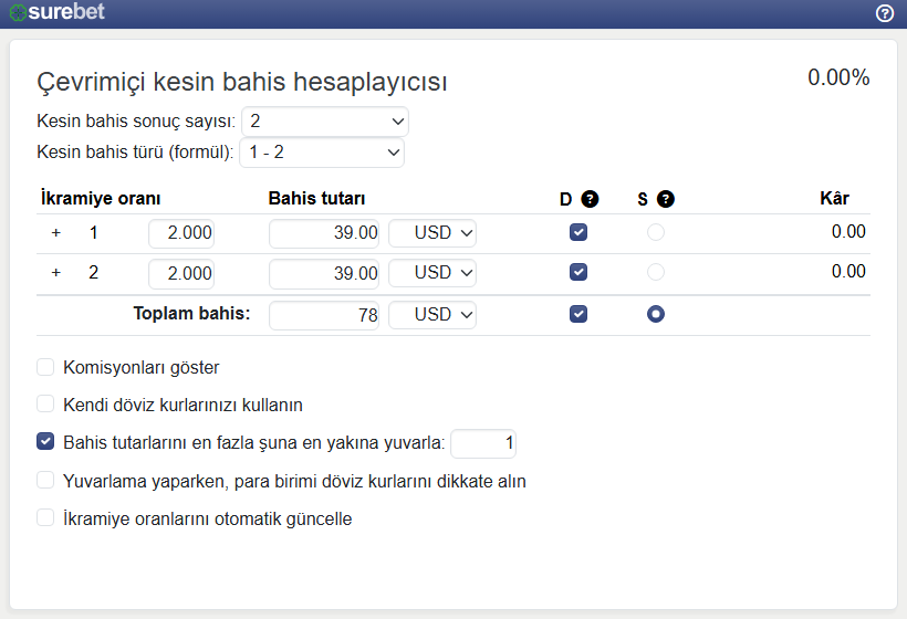 Bağımsız Kesin Bahis Hesaplayıcı