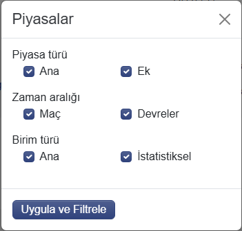 Filtredeki Pazarlar