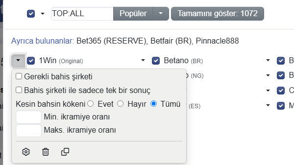 Kişisel bahis şirketleri listesi